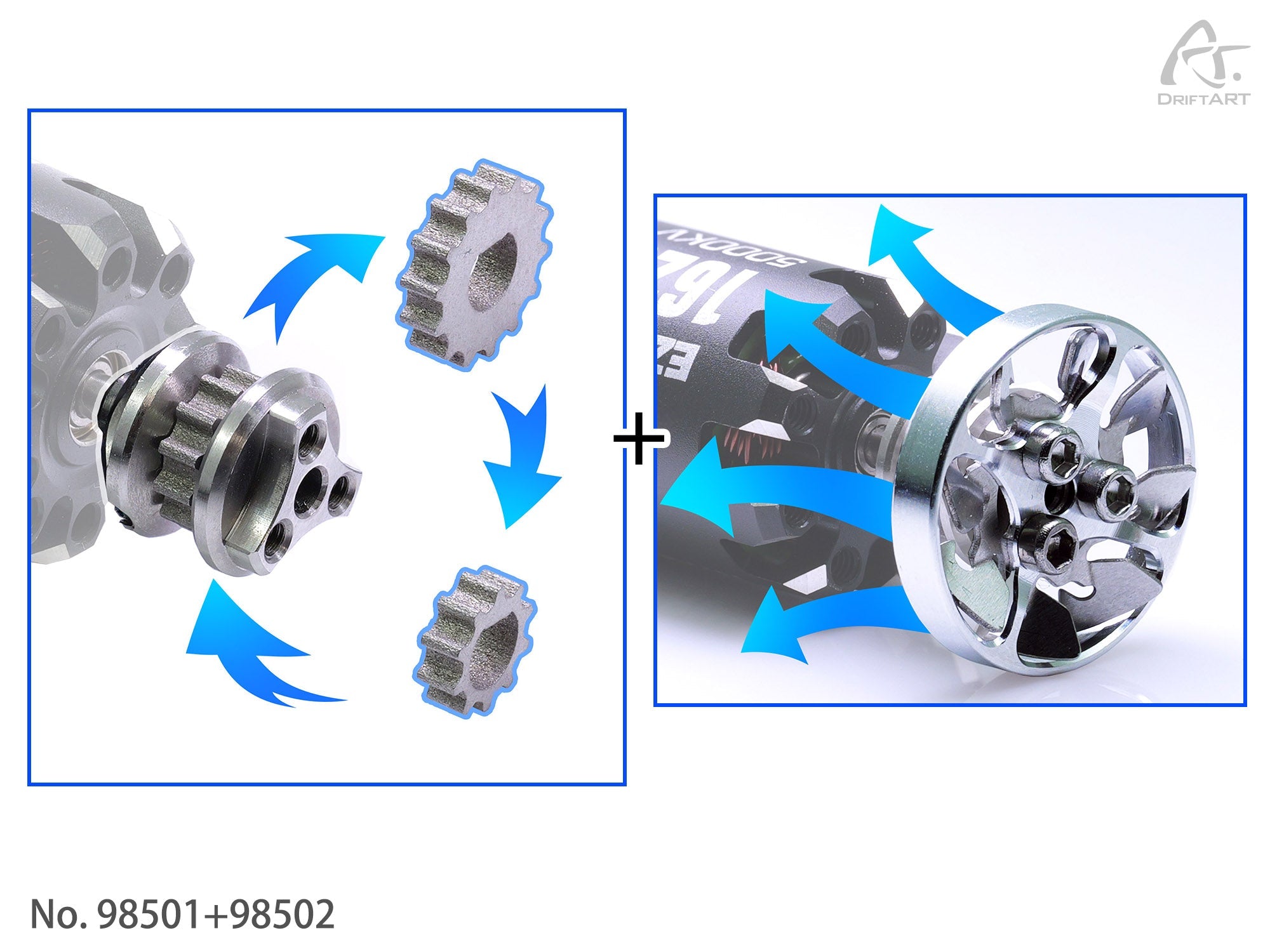 DriftART Steel 3X Motor Gear + Wind Walk Cooling Fan Drift ART For DA4/DA3