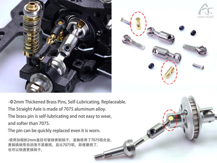 DriftART4 Factory Assembled Chassis Mini RWD Drift Chassis Compatible with 1-24 And 1-28