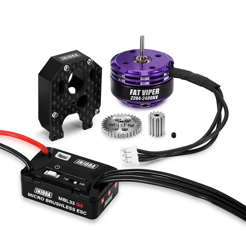 INJORA MBL32 G2 Waterproof Brushless ESC & 2204 Fat Viper Motor for 1/24 SCX24