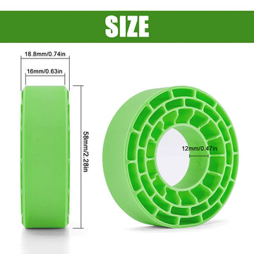 INJORA 4pcs Silicone Rubber Inserts For 62-64mm*24mm 1.0" Tires - GREEN-SOFT - HeliDirect