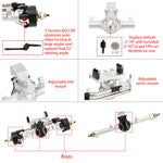 MEUS Racing SCX24 Metal V2 Isokinetic Front Rear Axles +5MM Isokinetic 3-Section CVD With 52° Steering Angle for 1/24 SCX24