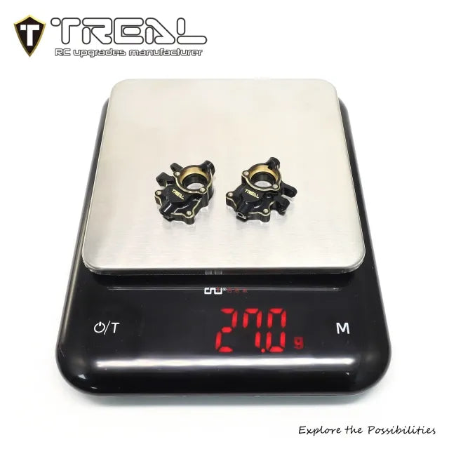 TREAL Brass Front Steering Knuckles Inner Portal Covers Housing 27g/Pair Weights Upgrades for 1/18 Redcat Ascent 18 Crawler - HeliDirect