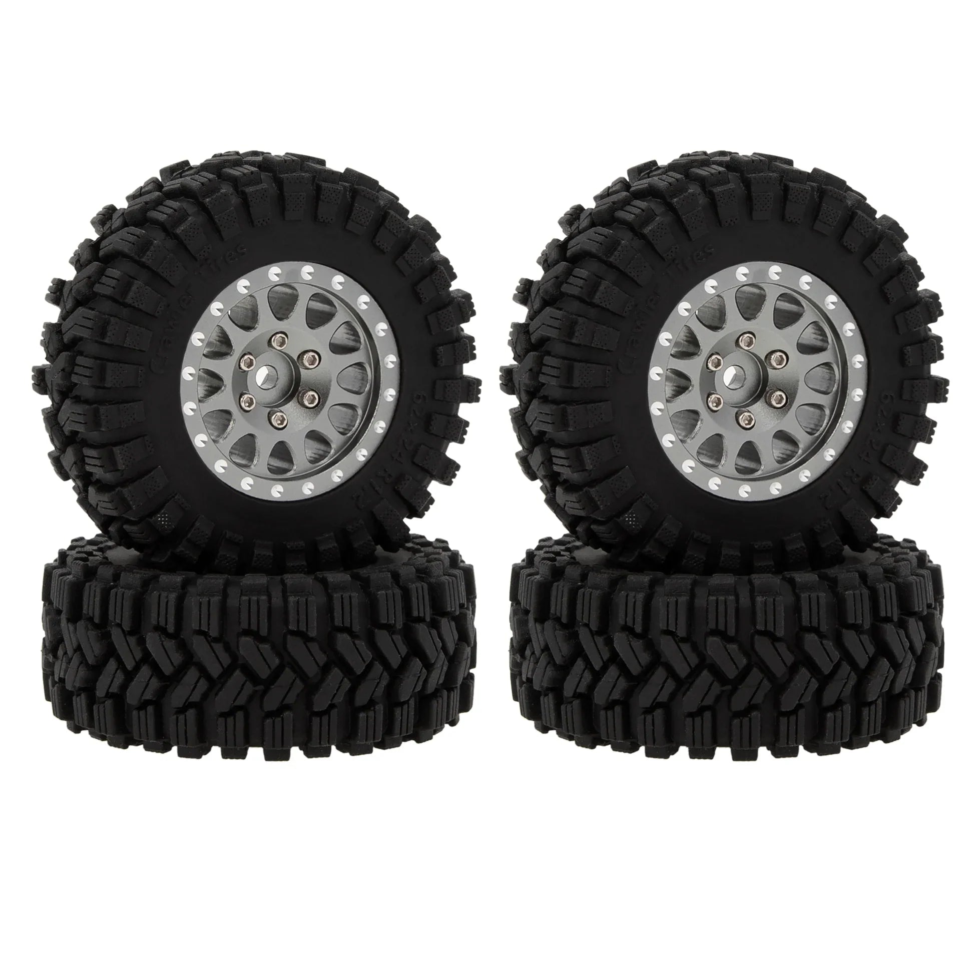 MEUS RACING 1.2 inch Aluminium Wheels With 62*24 Tires for TRX4M SCX24 ...