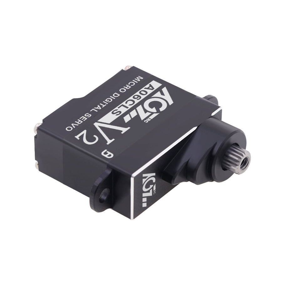 AGFRC A06CLS V2 Aluminum Case 20T High Precision 3KG 0.052Sec MG 7g Micro Digital Servo for Mini Size Airplane Car - BLACK - HeliDirect