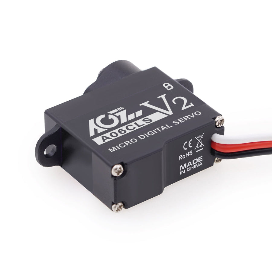 AGFRC A06CLS V2 Aluminum Case 20T High Precision 3KG 0.052Sec MG 7g Micro Digital Servo for Mini Size Airplane Car - BLACK - HeliDirect