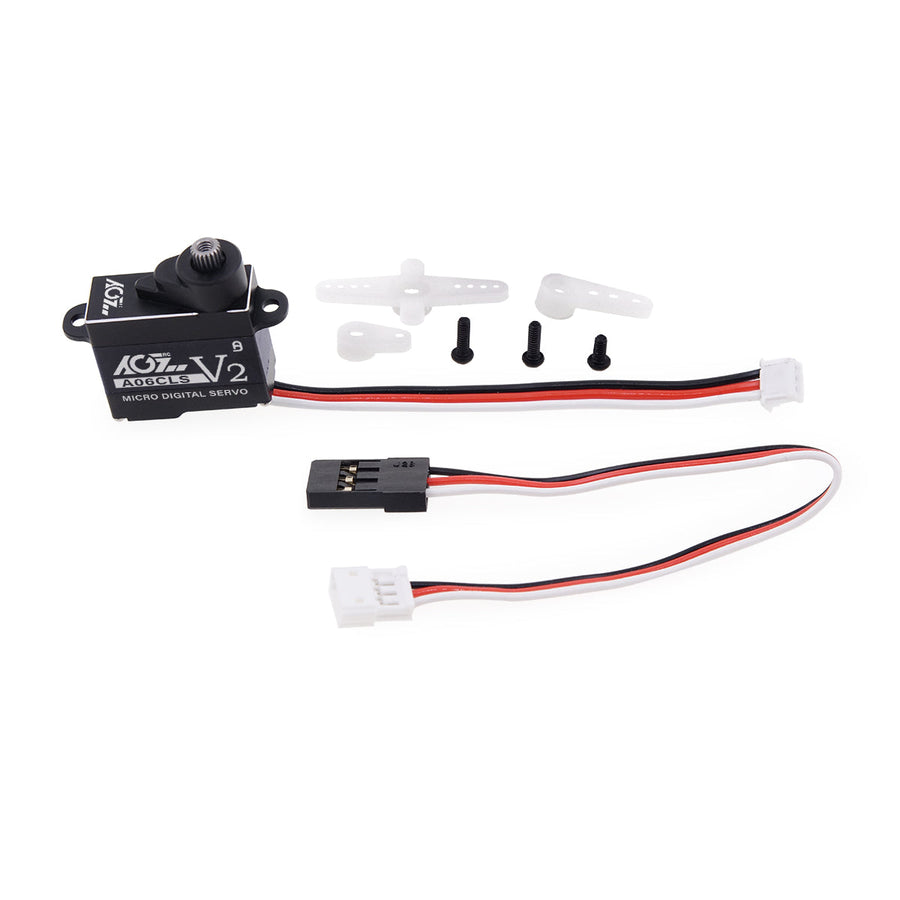 AGFRC A06CLS V2 Aluminum Case 20T High Precision 3KG 0.052Sec MG 7g Micro Digital Servo for Mini Size Airplane Car - BLACK - HeliDirect