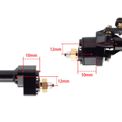 MEUS RACING 1/24 Scale Aluminum Alloy Axles Front and Rear Portal Axle Housing Assembly w/New C Knuckle for Axial SCX24 90081 C10 Jeep Upgrade Parts - BLACK - HeliDirect