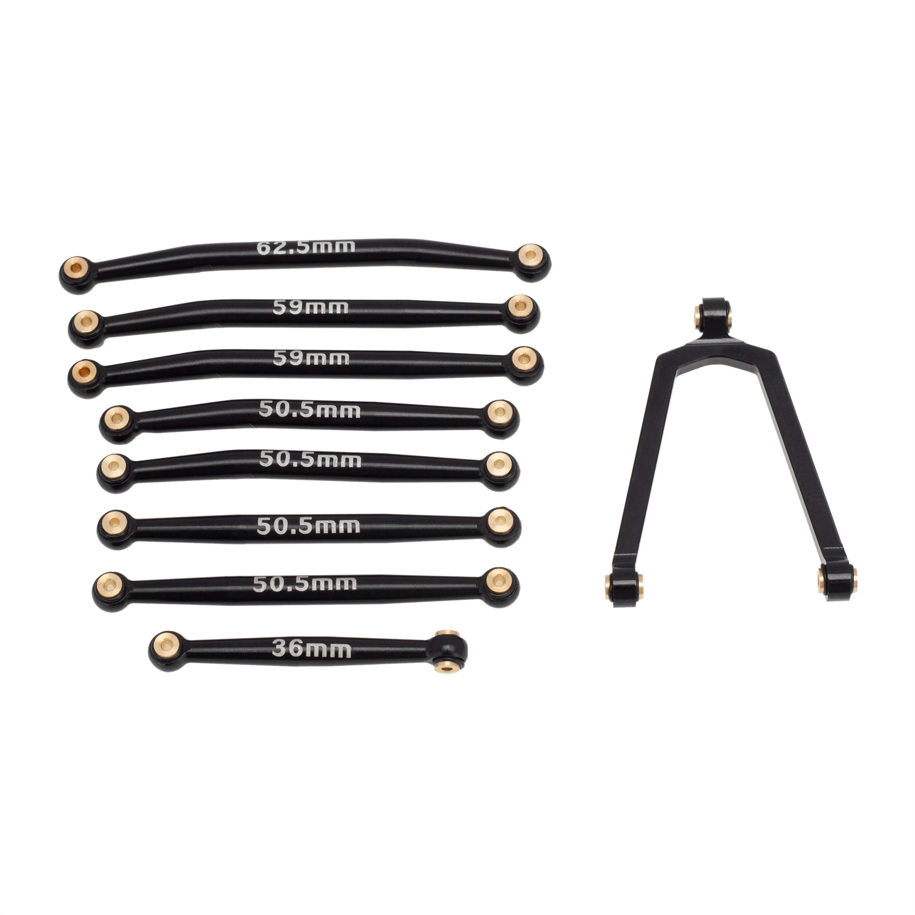 MEUS RACING Aluminum Alloy Chassis Tie Rod and Steering Rod Kit for Axial SCX24 90081 1/24 RC Car (Black) - HeliDirect