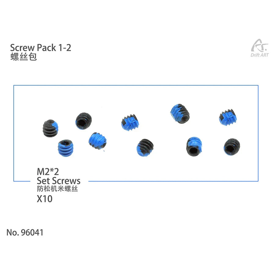 Drift ART Screw Pack 1-2 M2x2 Set Screws - HeliDirect