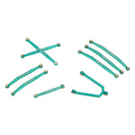 MEUS Racing Aluminum Alloy Link and Steering Rod Kit for Axial SCX24 B-17 C10 Jeep 1/24 RC Car (Green) - HeliDirect
