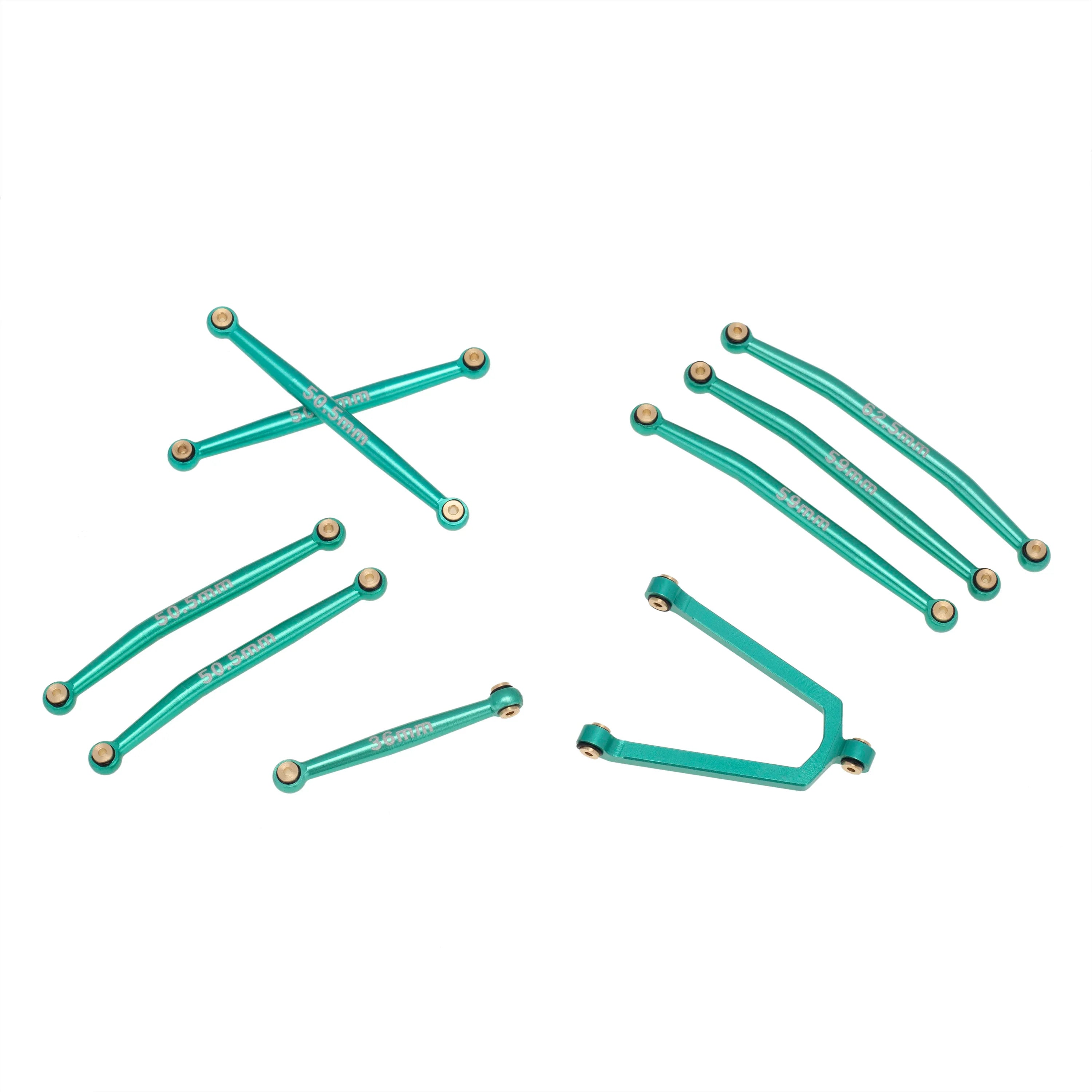 MEUS RACING Aluminum Alloy Chassis Tie Rod and Steering Rod Kit for Axial SCX24 90081 1/24 RC Car (Green)) - HeliDirect