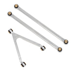 MEUS Racing  CNC Aluminum High Clearance Chassis Links for 1/24 RC Crawler LWB 133.5mm Axial SCX24 AXI90081 Deadbolt AXI00004 B17 (Silver) - HeliDirect