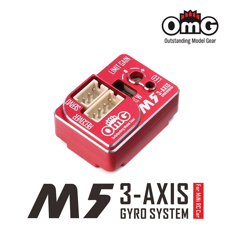 OMG-GYRO-M5 3-AXIS Gyro for 1/27th,1/28th RC Car, MINI-Z & MINI-Q - Red
