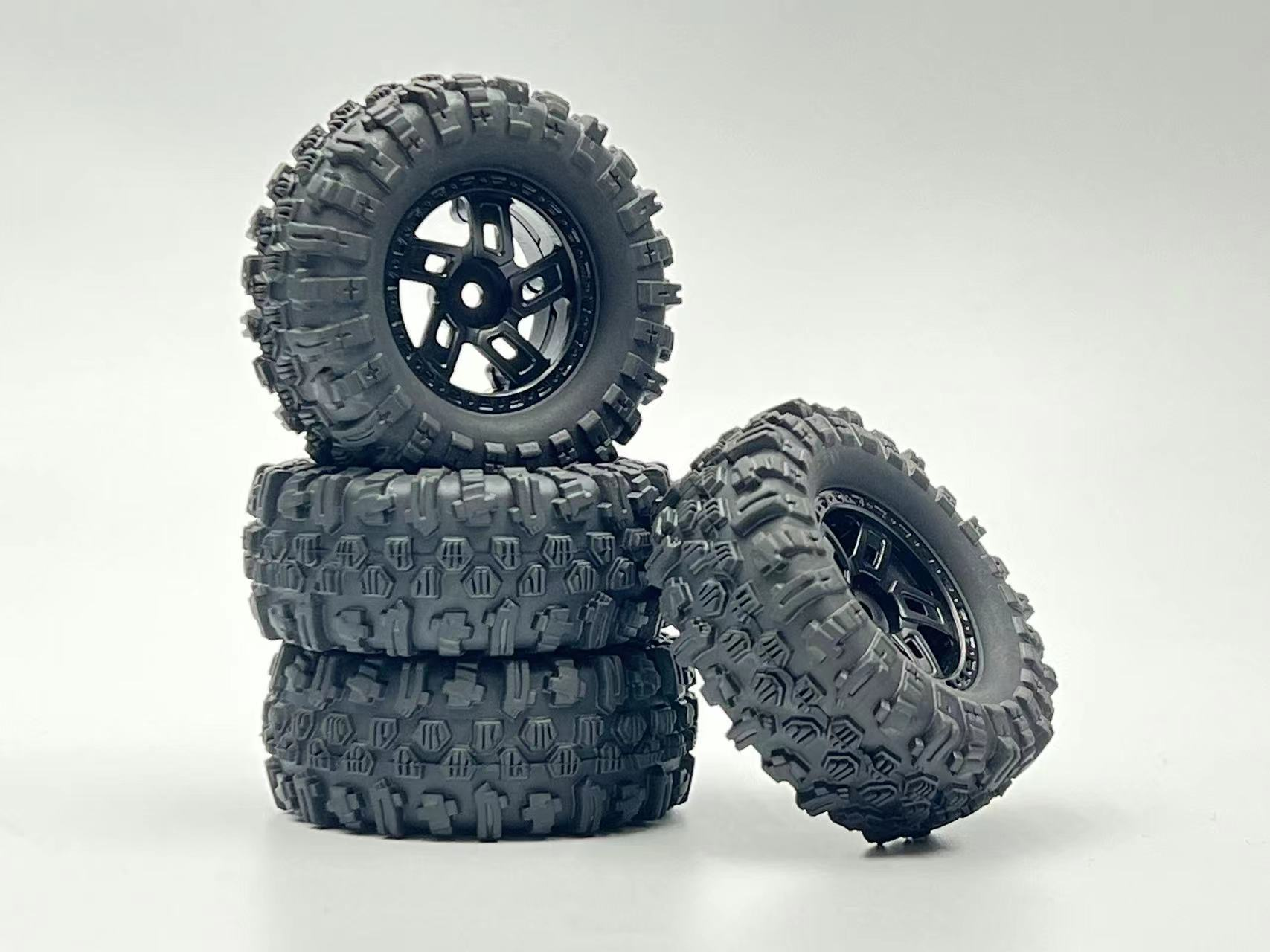 HobbyPlus 1.2inch Mudder Comp Compound Tire ( 60mm ) With Wheels Set F ...