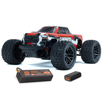 ARRMA 1/18 GRANITE GROM MEGA 380 Brushed 4X4 Monster Truck RTR with Battery & Charger - RED