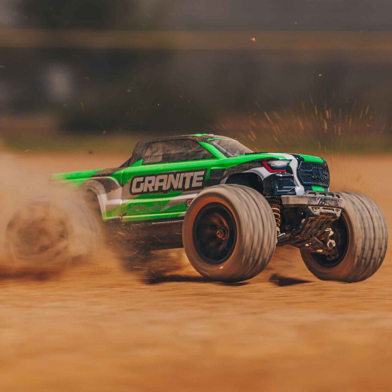 ARRMA 1/18 GRANITE GROM MEGA 380 Brushed 4X4 Monster Truck RTR with Battery & Charger - GREEN