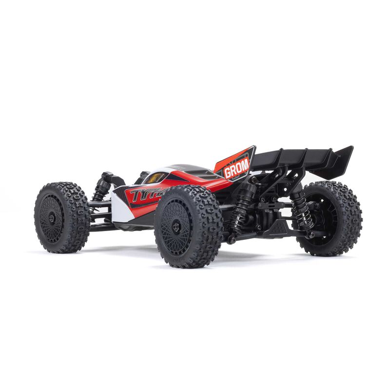 TYPHON GROM MEGA 380 Brushed 4X4 Small Scale Buggy RTR with Battery & Charger - Red/White - HeliDirect