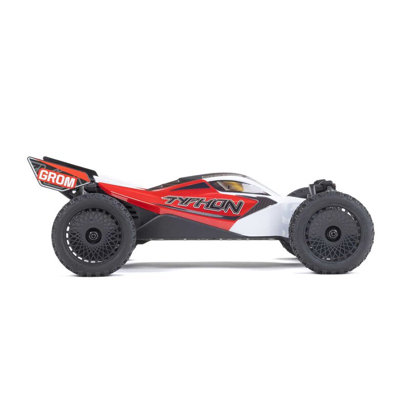 TYPHON GROM MEGA 380 Brushed 4X4 Small Scale Buggy RTR with Battery & Charger - Red/White - HeliDirect