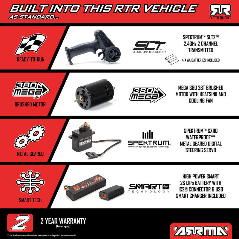 ARRMA 1/16 GORGON GROM 4X4 RTR Brushed Monster Truck (Battery & Charger Included)