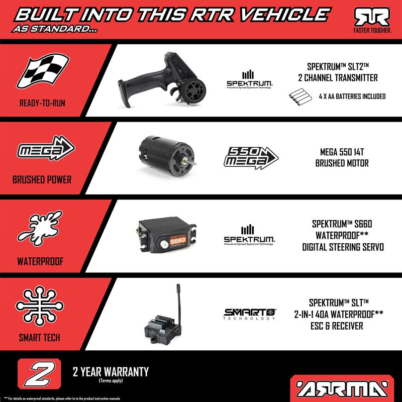 ARRMA 1/10 FURY 2WD RTR Brushed Short Course Truck (Battery & Charger Included) - Blue