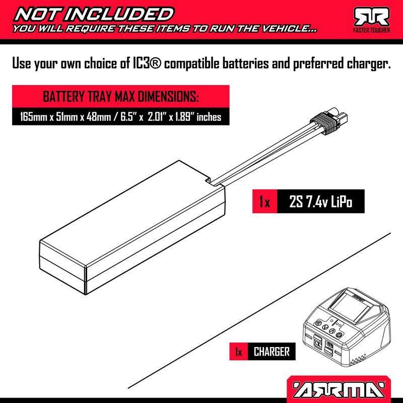 ARRMA 1/8 TYPHON MEGA 665 4X4 RTR Brushed Buggy - Red