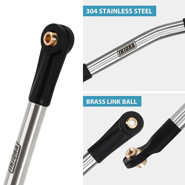 INJORA Stainless Steel High Clearance Links Set For 1/24 AX24 - HeliDirect