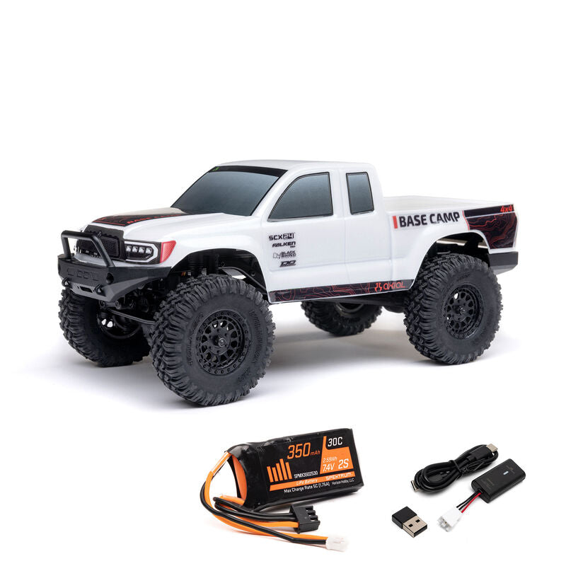 Axial 1/24 SCX24 Base Camp 4WD Rock Crawler Brushed RTR - White
