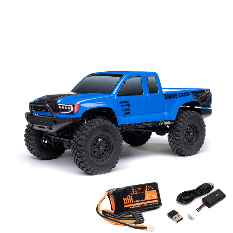 Axial 1/24 SCX24 Base Camp 4WD Rock Crawler Brushed RTR - Blue
