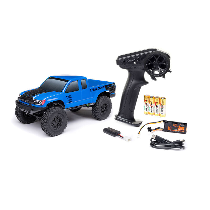 Axial 1/24 SCX24 Base Camp 4WD Rock Crawler Brushed RTR - Blue
