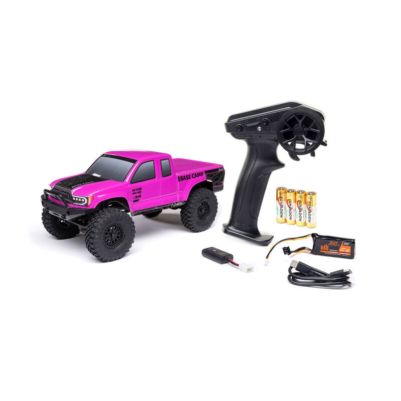Axial 1/24 SCX24 Base Camp 4WD Rock Crawler Brushed RTR - Pink