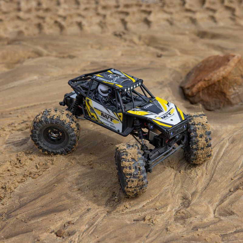 Axial 1/18 UTB18 Capra 4WS 4WD Trail Buggy RTR with Battery & Charger, Yellow