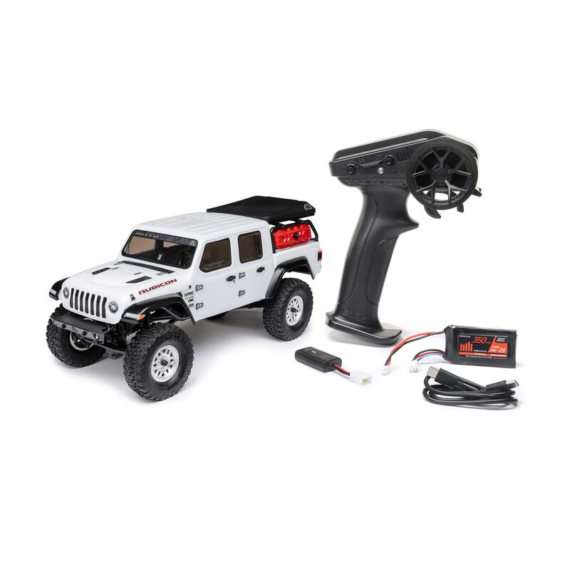 Axial 1/24 SCX24 JEEP JT GLADIATOR 4WD ROCK CRAWLER BRUSHED RTR - WHITE - HeliDirect