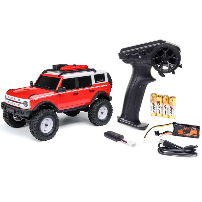 Axial 1/24 SCX24 Ford Bronco 4X4 RTR Brushed Rock Crawler (Battery & Charger Included) - Red