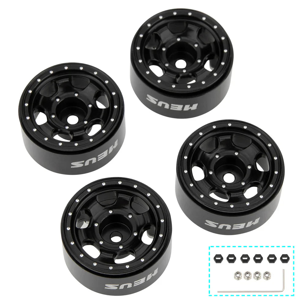 MEUS Racing 0.7-inch Beadlock Wheels Rims Deep-Dish Wheel for 1/30 Axial SCX30 1/32 Redcat Ascent-32