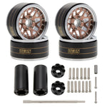 MEUS Racing Brass Aluminum 1.9″ Beadlock Wheels Supports Front Rear Twin Wheels for 1/10 TRX-4 TRX-6 SCX10 GEN7 GEN8 D90