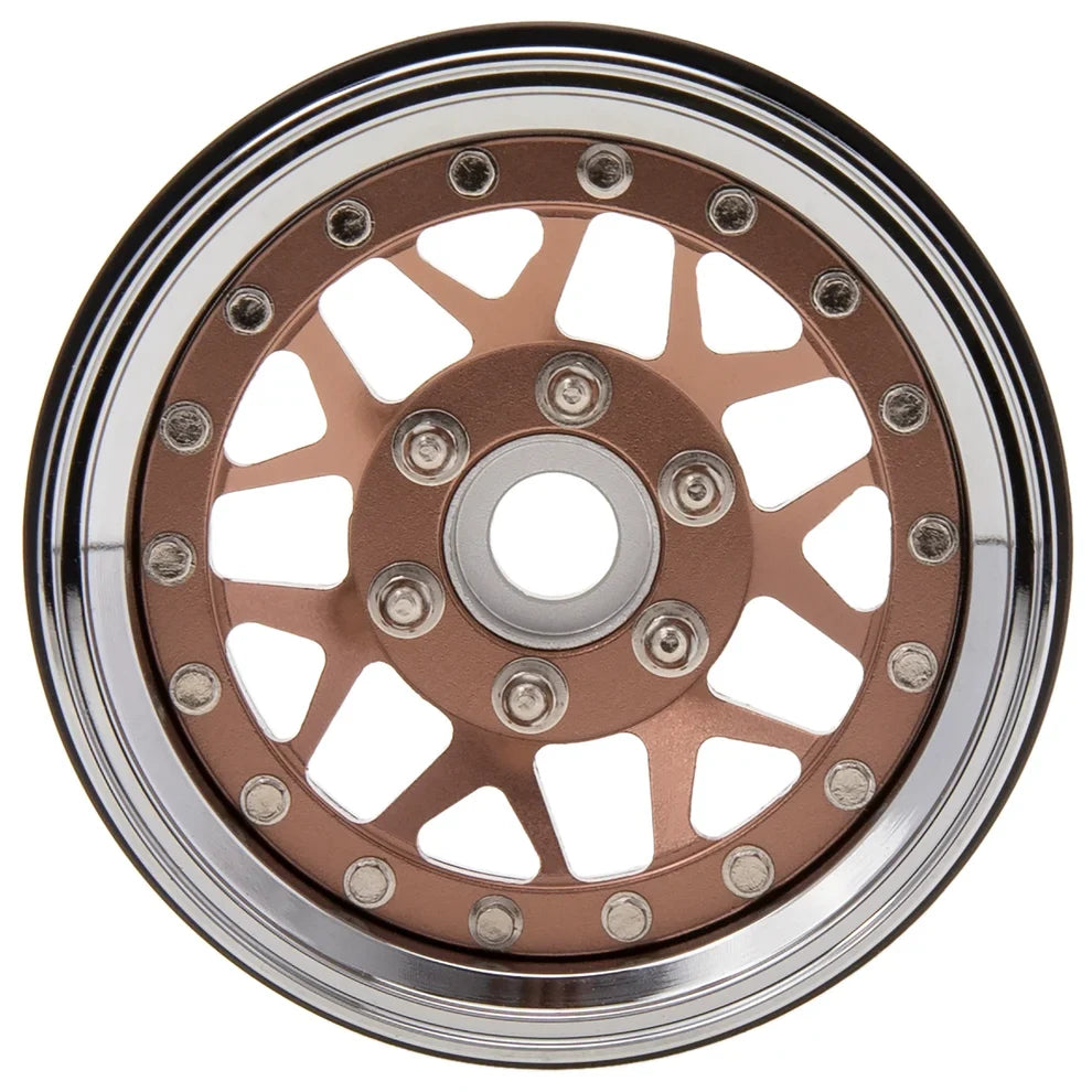 MEUS Racing Brass Aluminum 1.9″ Beadlock Wheels Supports Front Rear Twin Wheels for 1/10 TRX-4 TRX-6 SCX10 GEN7 GEN8 D90