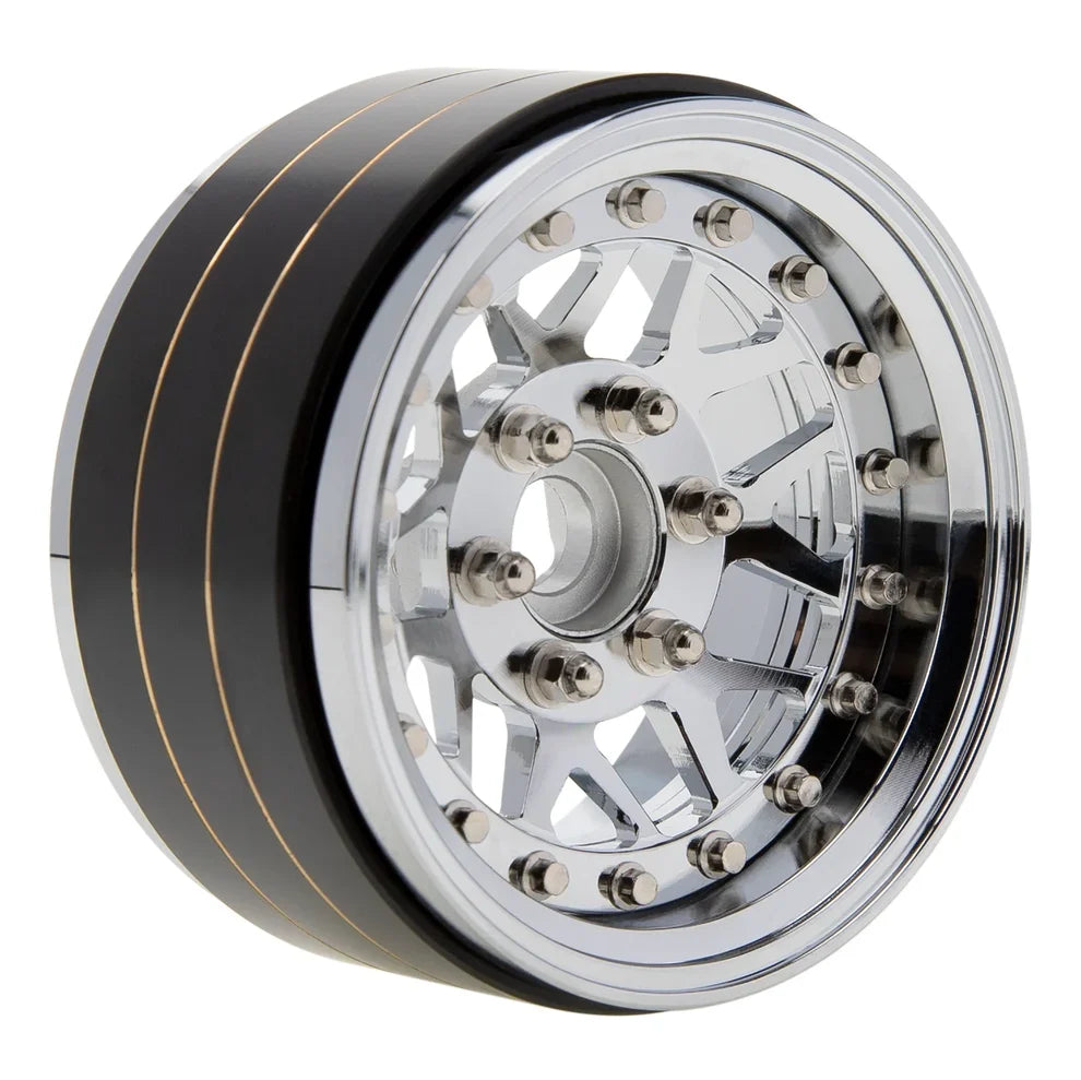 MEUS Racing Brass Aluminum 1.9″ Beadlock Wheels Supports Front Rear Twin Wheels for 1/10 TRX-4 TRX-6 SCX10 GEN7 GEN8 D90