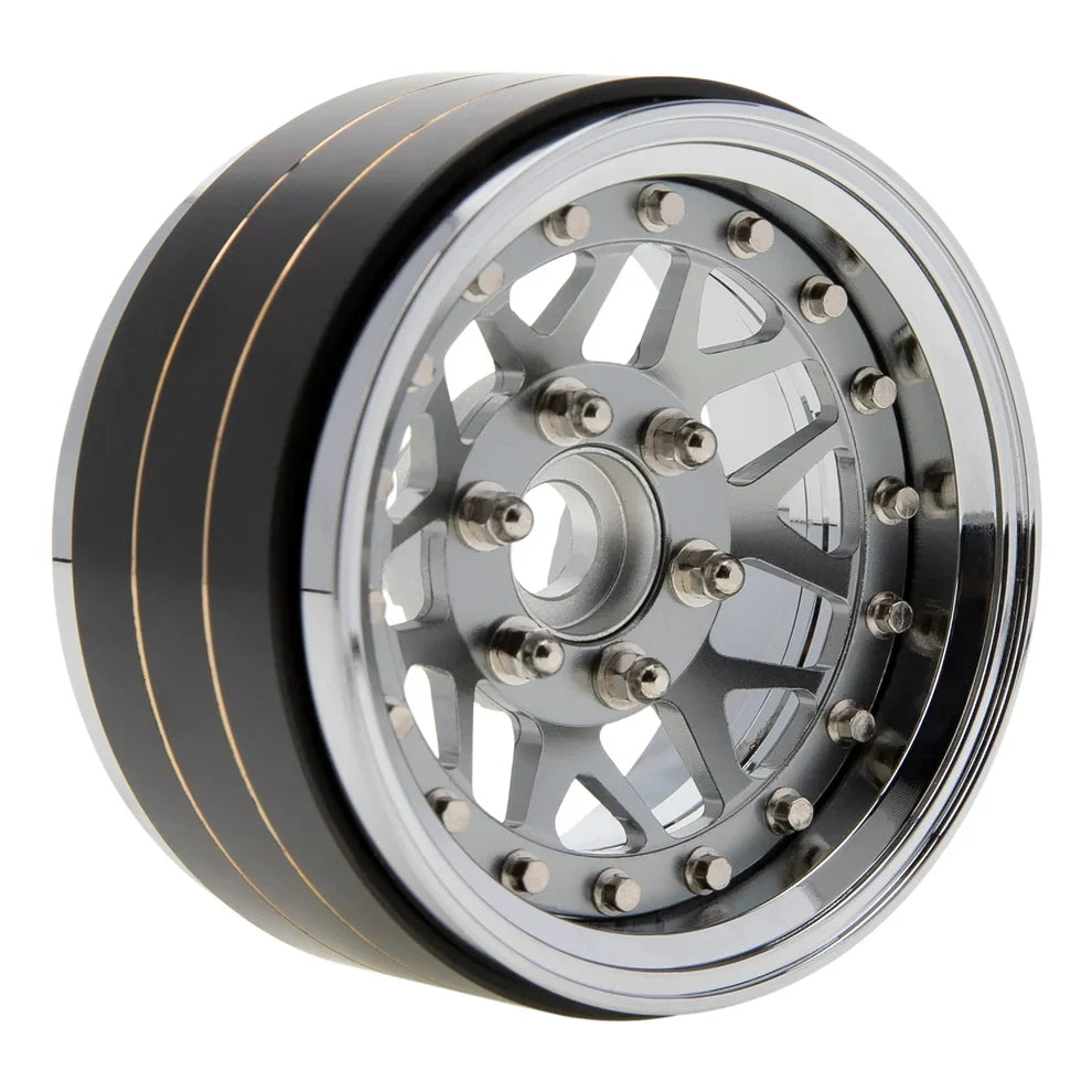 MEUS Racing Brass Aluminum 1.9″ Beadlock Wheels Supports Front Rear Twin Wheels for 1/10 TRX-4 TRX-6 SCX10 GEN7 GEN8 D90
