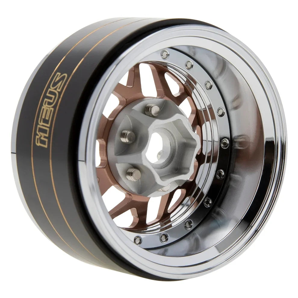 MEUS Racing Brass Aluminum 1.9″ Beadlock Wheels Supports Front Rear Twin Wheels for 1/10 TRX-4 TRX-6 SCX10 GEN7 GEN8 D90