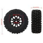 MEUS Racing 1.2 inch Beadlock Wheels Brass 1.0(plus) Wheel & Tire Set 62*24MM -4MM Negative Hub 77G For TRX4M SCX24 - Sport B - HeliDirect