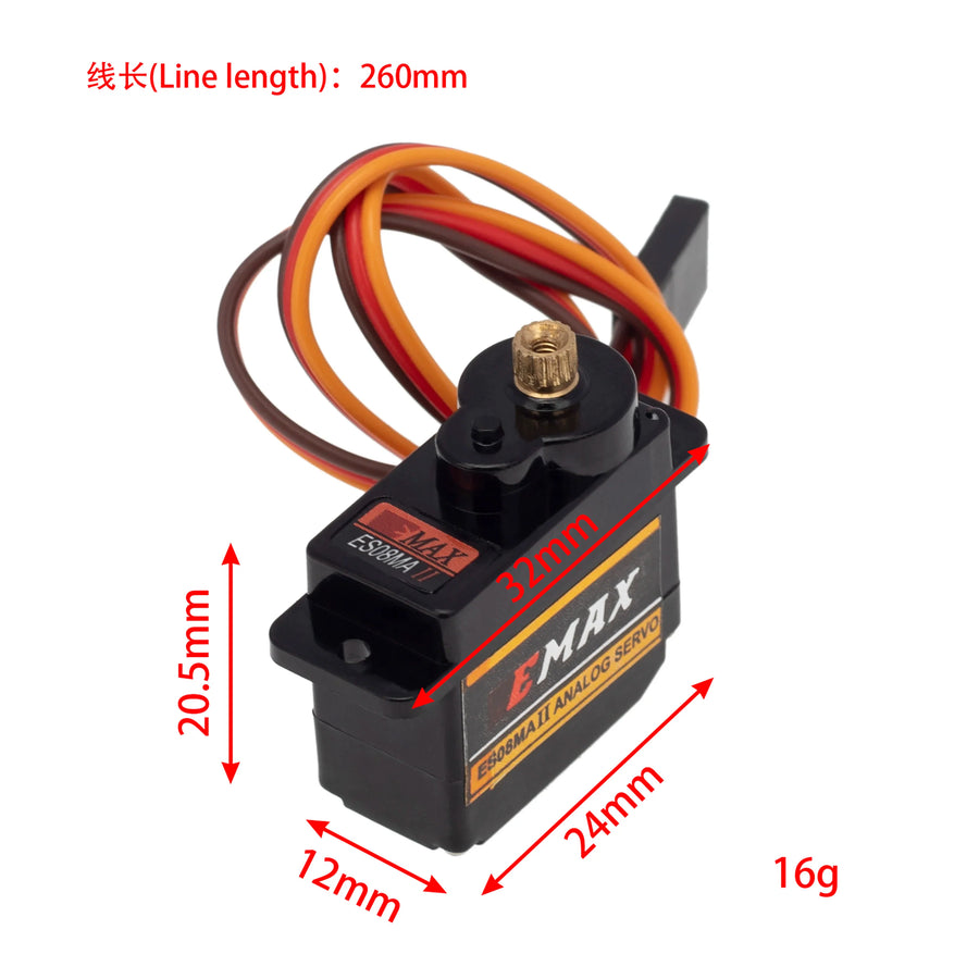 MEUS Racing Emax ES08MAII Analog Servo with Mount and 15T Arm for Axial SCX24 Gladiator 1/24 RC Crawler Car Truck Model Parts Accessories (Black) - HeliDirect