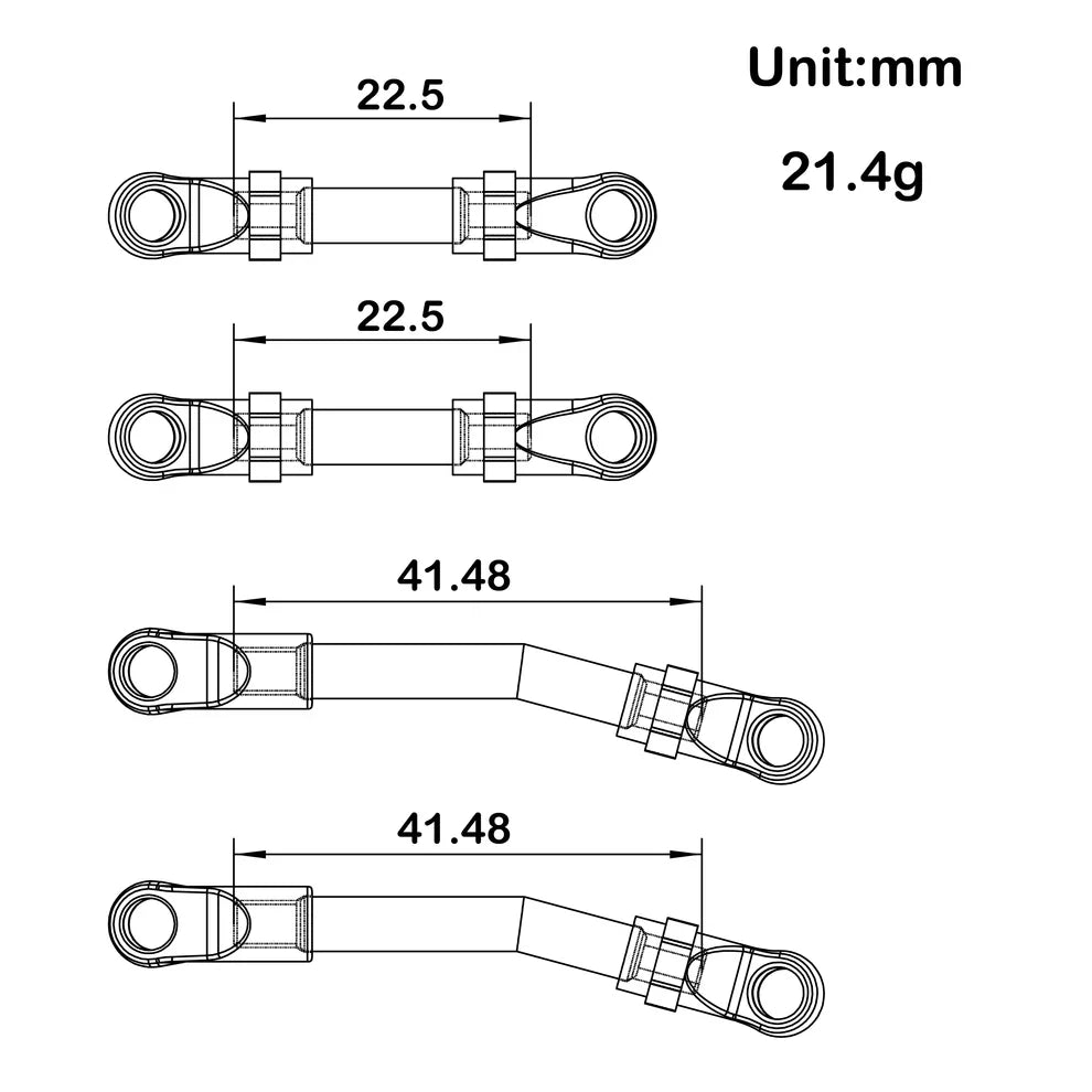 MEUS Racing 10pcs Metal High Clearance Chassis & Steering Links Set for 1/24 AX24 XC-1 RC Crawler Car