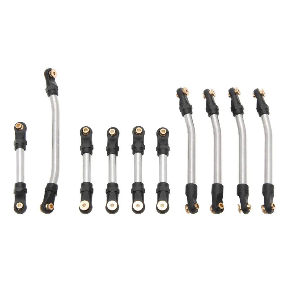 MEUS Racing 10pcs Metal High Clearance Chassis & Steering Links Set for 1/24 AX24 XC-1 RC Crawler Car