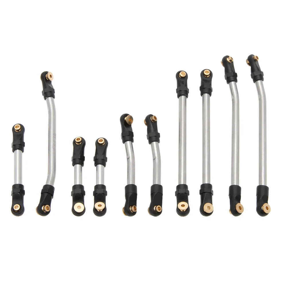 MEUS Racing Metal High Clearance Chassis & Steering Links Set for 1/24 SCX24 Deadbolt Betty