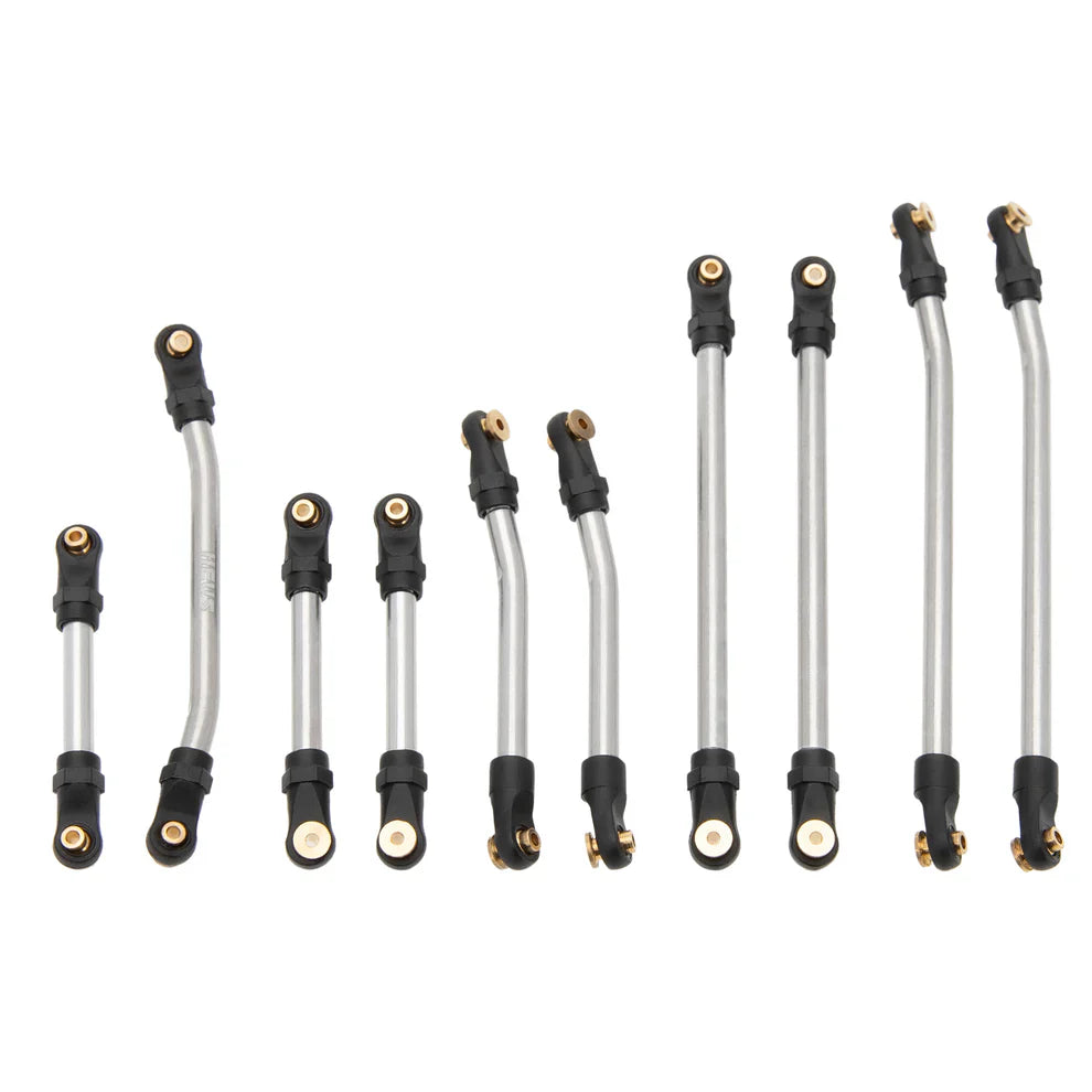 MEUS Racing 10pcs Metal High Clearance Chassis & Steering Links for 1/24 SCX24 Gladiator Power Wagon