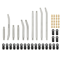 MEUS Racing 10pcs Metal High Clearance Chassis & Steering Links for 1/24 SCX24 Gladiator Power Wagon