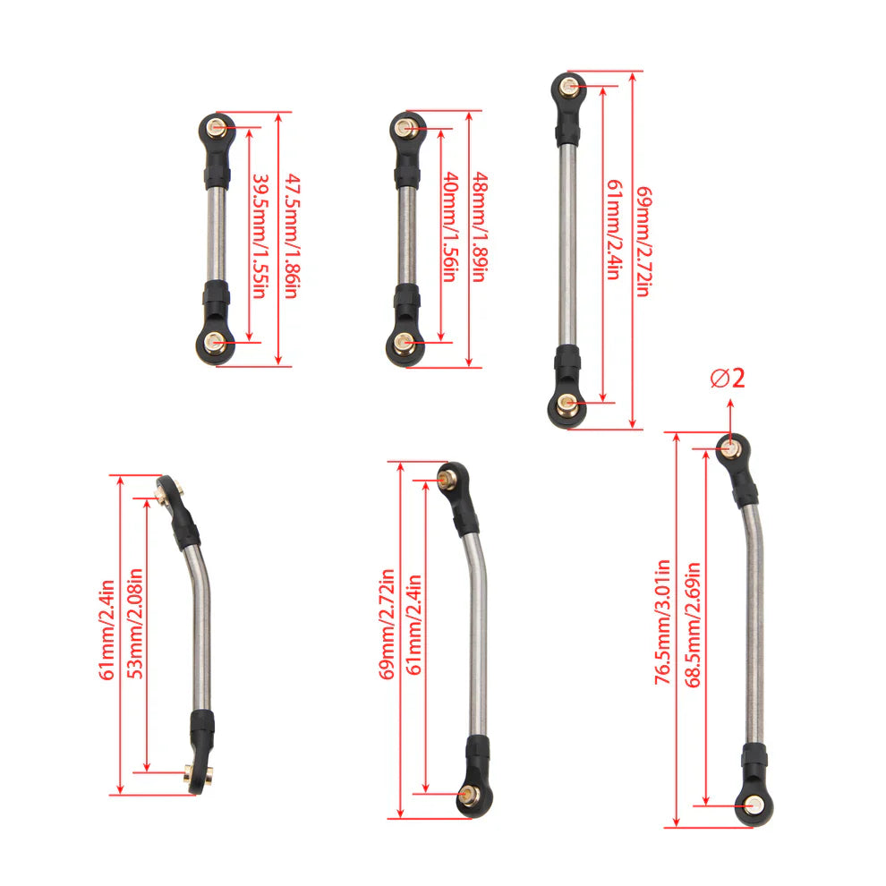 MEUS Racing High Clearance Chassis Links & Steering Links For 1/18 Redcat Ascent-18