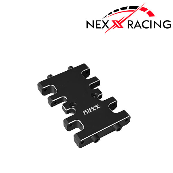 Nexx Racing Aluminum 7075 Center Skid Plate CNC Machined For AX24 - BLACK - HeliDirect