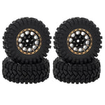 MEUS Racing 1.2 inch Beadlock Wheels Brass 1.0(plus) Wheel & Tire Set 62*24MM -4MM Negative Hub 77G For TRX4M SCX24 - Sport B - HeliDirect