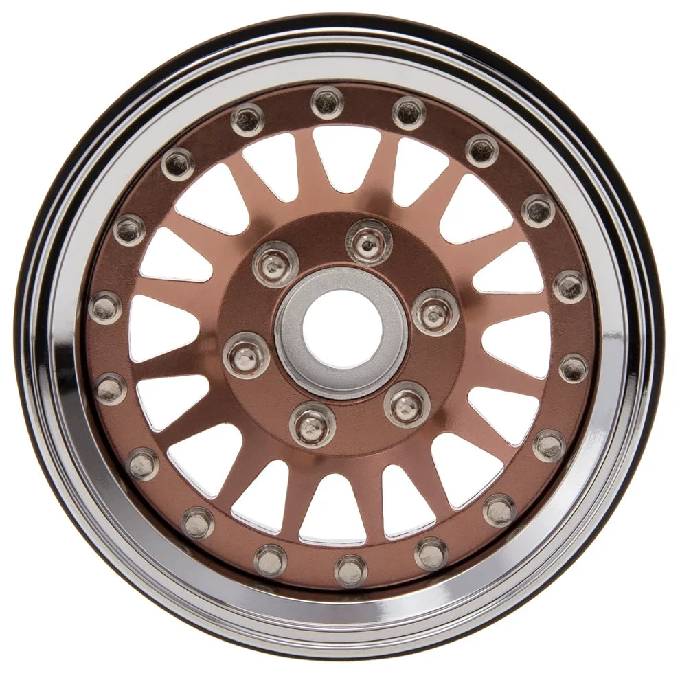 MEUS Racing Brass Aluminum 1.9″ Beadlock Wheels Supports Front Rear Twin Wheels for 1/10 TRX-4 TRX-6 SCX10 GEN7 GEN8 D90